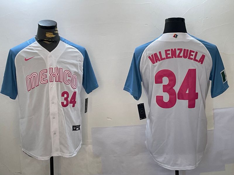 Men Los Angeles Dodgers 34 Valenzuela White Game 2024 Nike MLB Jersey style 10292